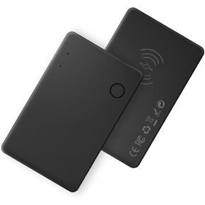 Thin Bluetooth Tracker 1 Pack, Black SmartTrack Card Rechargeable Up to 90 dB, Works with Apple Find My(iOS only) for Wallet Keys Bags