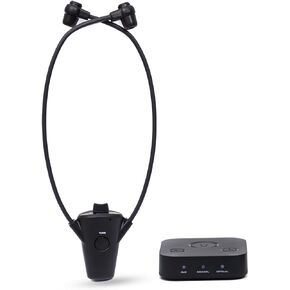 Gold - Digital Wireless Headset System for TV with Earbuds - Ideal for Seniors or Hearing Impaired - All TVs Compatible, No line of Sight Required, 100 ft. Range, Rechargeable 12hr Battery