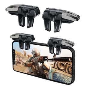 EasEasy PUBG Game Trigger, 6 Fingers Mobile Phone Trigger Controller Compatible for PUBG/Rules of Survival/Knives Out, Sensitive Aim & Shoot Trigger And Smartphone Joystick for iPhone & Android Phones