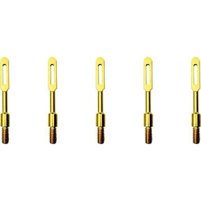 5 Pcs Gun Cleaning Patch Holder Brass Slotted Loops Tip Gun Bore Barrel Cleaning Kit for .17 Cal/.22 Cal/.30 Cal/12GA/410GA Rifle Handgun Maintenance