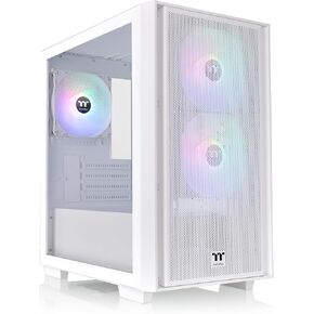 Thermaltake Versa H16 TG ARGB Snow Micro ATX Tower Case; Tempered Glass Side Panel; 3 Pre-Installed ARGB Fans; CA-1Y8-00S6WN-01; 3 Year Warranty