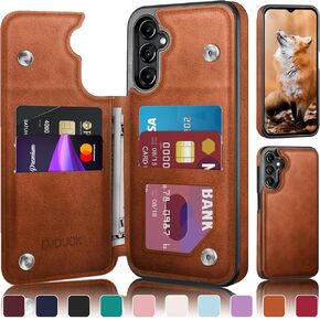 Designed for Samsung Galaxy A16 5G Case Wallet with Card Holder, [Magnetic Clasp Folio Cover] [RFID Blocking Leather Protection] Shockproof Women Men Cases for Samsung A16 Light Brown