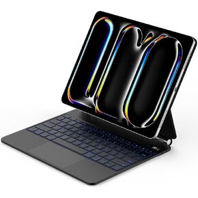 Magic Keyboard Case for iPad Pro 13-inch(M4, 2024),Keyboard Case for iPad Pro 13 with Full Range of Touch Trackpad,7 Color Backlit for iPad Pro 13 Keyboard-Black