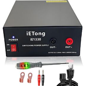 13.8V 30A DC Supply ، مزود طاقة مقاعد البدلاء المدمجة ، محول AC-to-DC ، مروحة تبريد ، مع 1 قلم اختبار الجهد FLATHEAD ، مقابس موز واحدة زوج ، 2 × كابلات للهواة/CB/CAR/Mobile Ham Radio ، ماسحات ضوئية
