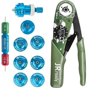 JRready ST2060-AS2G M22520 2 01 Indent Crimper Kit NEW-AS2G 615717 Aviation Crimp Tool and 7 Positioner and G125 Gauge for Solid Barrel Contact of Miniature Connector in Electronic Systems 20 32awg