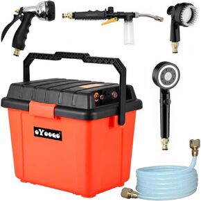 Electric Pressure Outdoor Shower, Portable Camping Shower Good for Surfing,Diving,Fishing,Road Trip,Caravan Trip,Pet Shower,Car Powered Shower 6.6 Gallons