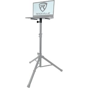 Rockville ACC4 Monitor/Laptop Projector Shelf for 35mm Speaker Stand, 66lb Capacity, EVA-Lined, Easy Adjustment, Perfect for Studio Monitors, Laptops