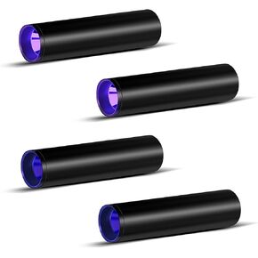 4 Pack UV Flashlight 365nm & 395nm uv Light, Mini Powerful Rechargeable Black Light, USB-C LED Ultraviolet Flashlights Pet Urine Detector Light for Resin Curing, Uranium Glass, Rocks, Scorpion