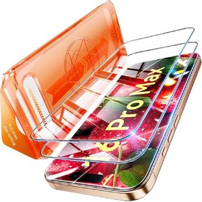 Top 10H+ Glass for iPhone 15 Pro Screen Protector 6.1" [10X Military Grade Shockproof] Full Edge Coverage HD Clear Tempered Glass Film for 15 Pro -2 Pack