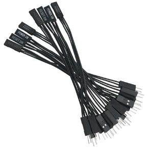 8PCS Single Female Dual Male Jumper Distributor 2-Pin Dual Restart Cable for PC Motherboard Power Supply Light Emitting Diode Switch Reset HDD Hard Drive Lab DIY Operation Black