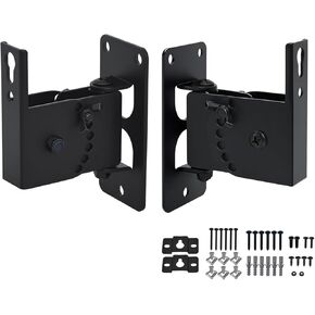 Speaker Wall Mount,Speaker Mount Wall，All Metal Speaker Wall Mount Brackets for Small Speakers,Swivel & Tilt,Hold up to 30lbs，HD-618pro (2Packs,Black)