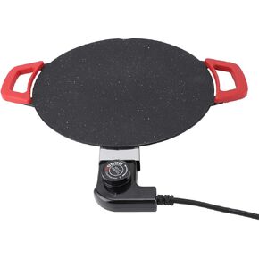11.8in Electric Griddle, Nonstick Smokeless Electric BBQ Grill Baking Tray with Adjustable Temperature Control, Crepe Maker with Handles, Pancake Maker for Injera, Lefse, Mogogo