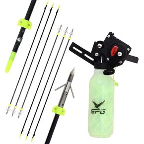 Archery Bow Fishing Reel Kit Bowfishing Reel with Bowfishing Arrows Set Fiberglass Fishing Arrows Bowfishing Tool Accessories