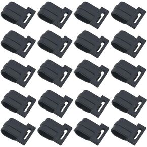 20PCS Tent Pole U Clip Outdoor Tent Awning Clip Fastener Plastic Hook Webbing Buckle for Outdoor Camping Hiking Fishing Fixed Camping Awning Black