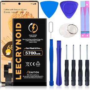 5700mAh for Google Pixel 6 Pro Battery,[2025 Upgraded] High Capacity Replacement Battery,Compatible with HTC Google Pixel 6 Pro 6.7'' Model GLUOG, G8VOU with Repair Tool Kits