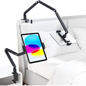 Tablet Stand Holder, Tablet Extendable Arm Stand for Desk Bed, Aluminum Tablet Desk Mount Holder with 360°Rotating Metal Base, Fits For All 4.7-13 Inch Tablet, Phones, Samsung Galaxy, Kindle Fire HD
