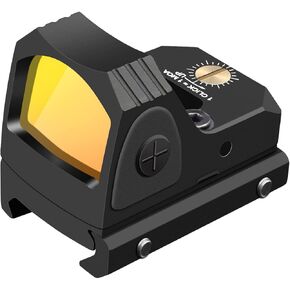Mini Red Dot Reflex Sight,Brightness Adjustable 3 MOA LED Red Dot Sight Scope, Multi Coated Scope Optic with Universal Mount Base Picatiinny and Weaver Rail Mounts for Hunting