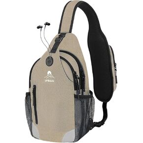 Sling Bag for Men Women, Crossbody Hiking Daypack/Chest Bag/Shoulder Bag, Small Backpack Travel, with Chest Phone Holder