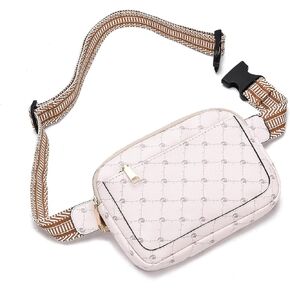 I Ihayner Cross Body Fanny Pack for Women Fashion Weist Pack Belt Bag لتشغيل المشي لمسافات طويلة مع حزام قابل للتعديل البيج