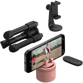 Pivo Equestrian Lite Value Pack Auto Horse, Face and Body Tracking, Ai-Powered 360° Rotation Smartphone Holder, Equine Coaching, Auto Zoom Handsfree Photo & Video Recording - Pink