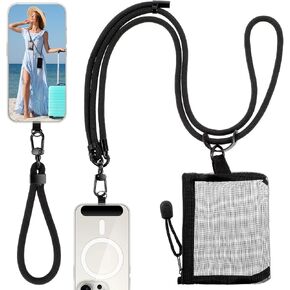 Phone Lanyard Crossbody, Cross Body Phone Strap Crossbody and Wrist Strap Set Adjustable Phone Neck Strap with Patches Mobile Phone Lanyards for Women Most Mobile Phone