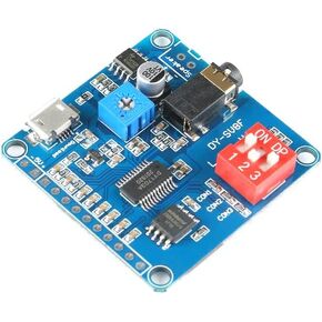 DY-SV8F Voice Playback Module MP3 Player Music Voice Board One on One Trigger Serial Adapter Control Playback Module Micro USB UART I/O Voice Broadcast Function Amplifier Board