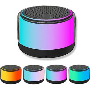 Portable Bluetooth Speaker, Wireless Speaker with RGB LED Light, Loud Stereo Sound, FM Radio/TF Card Play Support, TWS Pairing, Mini Portable Speaker for Outdoor, Party, Travel,Valentine's Day Gift
