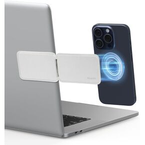 Magnetic Laptop Phone Mount, Portable Detachable Laptop Extension Stand, Magnetic Car Phone Holder Compatible with Tesla 3/Y/S/X Accessories Screen, Compatible with Magsafe, White
