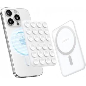 Klearlook Magnetic Cell Phone Stand Suction Phone Mount for Magsafe Case, Removable Silicone Sticky Phone Grip Holder for Hands-Free Makeup/Selfie/Vlog for TikTok Influencer/Creator, White