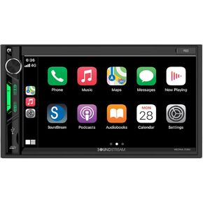 Soundstream VRCPAA-7DR VRCPAA-7DR 7-Inch Double-DIN DVD Head Unit with Apple CarPlay/Android Auto and Bluetooth