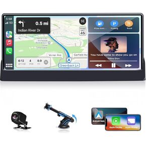 【Unique Bracket】 Apple Carplay Screen for Car 10.26" Wireless Car Play Screen & Android Auto for Navigation SuperLink Music Online Videos w 1080P Backup Camera Dual Bluetooth Voice Control