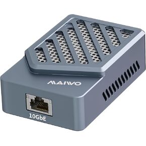 Thunderbolt 3 to 10G RJ45 Ethernet Adapter, 10GbE for High-Speed Network Connections with TB4 Cable, Supports 10/5/2.5/1Gb/s 100Mb/s Base-T, Compatible with Thunderbolt 3/4/5 USB4