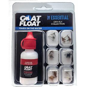 The Essential Premium Dry Fly Collection - 12 Goat Float Flies, 5X Leader, & The Original Dry Fly Floatant Included