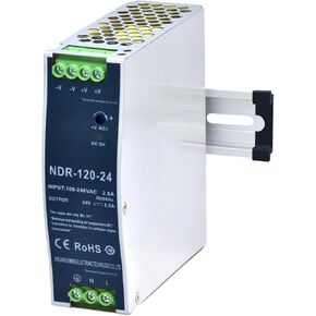 24VDC Power Supply NDR 120W Dual Output Power Supply Switch Switching Converter DC (Input 100-240VAC Output 24VDC 50/60HZ 24V 5A)