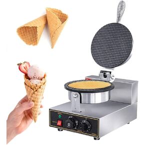 Electric Ice Cream Cone Waffle Maker Machine 1200W Stainless Steel Nonstick Surface for Commercial Home Use (Electric Ice Cream Cone Waffle Maker Machine)