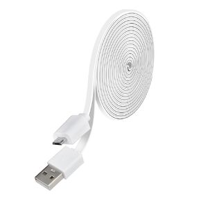 Power Charge Cable Compatible with Ring Indoor Cam(2nd Gen), 20ft Long Charge Cord to Power Security Camera Continuously, White, 1 Pack