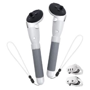 TRANSNOVO Handle Attachments Compatible with Meta Quest 3S/ Quest 3 Controller Accessories, Dual Controller Extension Grips Compatible with Beat Saber, Gorilla Tag, First Person Tennis and Fruit Ninja VR Games