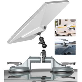 Car Mount for Starlink Mini, Clamp Pole Mount with Aluminum Suction Cup Mount for Starlink Mini, Mounting Kit for Car/RV/Roof Rack/Boat