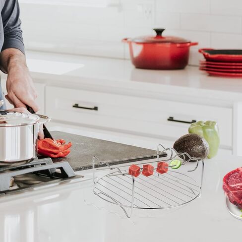 Doitool 2PCS Round Air Fryer Rack 7in-Dual-Layer Dehydrator Rack with Skewer Stain Defuls Stray Baking and Cooling Starking Stark in Saudi Arabia