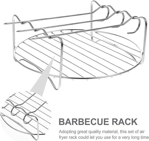Doitool 2PCS Round Air Fryer Rack 7in-Dual-Layer Dehydrator Rack with Skewer Stain Defuls Stray Baking and Cooling Starking Stark in Saudi Arabia