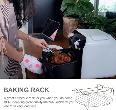 Doitool 2PCS Round Air Fryer Rack 7in-Dual-Layer Dehydrator Rack with Skewer Stain Defuls Stray Baking and Cooling Starking Stark in Saudi Arabia