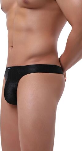 Hanhepee Men's Shining Thong Underwear Stretch T-back Low Rise Hipster Mens Under Panties Sexy in Saudi Arabia
