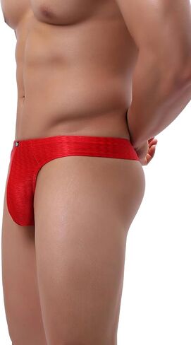 Hanhepee Men's Shining Thong Underwear Stretch T-back Low Rise Hipster Mens Under Panties Sexy in Saudi Arabia