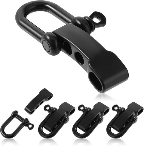 Paracord Bracelet Shackle Buckle 4 PCS Stainless Steel Bow Shackle Deplable D Ring Ringles Clip Black Smbrella rop in Kuwait