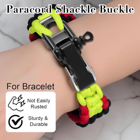 Paracord Bracelet Shackle Buckle 4 PCS Stainless Steel Bow Shackle Deplable D Ring Ringles Clip Black Smbrella rop in Kuwait