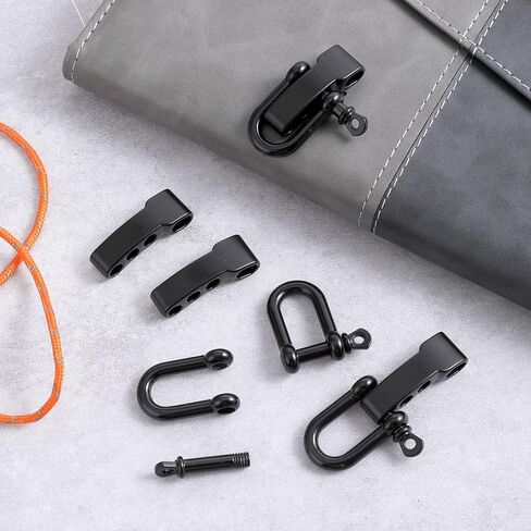 Paracord Bracelet Shackle Buckle 4 PCS Stainless Steel Bow Shackle Deplable D Ring Ringles Clip Black Smbrella rop in Kuwait
