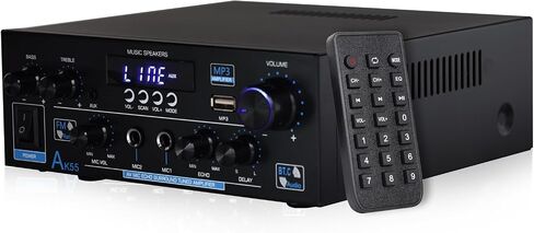 Amplifier Home Audio Stereo 1000W, Bluetooth 5.3 Amplifier for Two 50W x2 Speakers of About 8 Inches, SD Card/USB/MIC, 2.0 Channel HiFi for TV, Home or Your Car (AK55) in Saudi Arabia