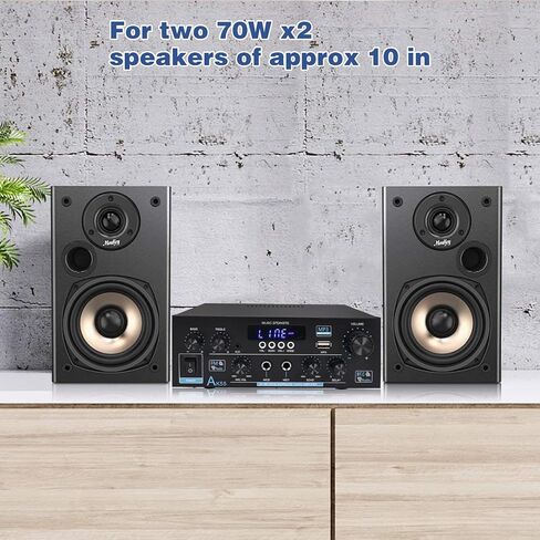 Amplifier Home Audio Stereo 1000W, Bluetooth 5.3 Amplifier for Two 50W x2 Speakers of About 8 Inches, SD Card/USB/MIC, 2.0 Channel HiFi for TV, Home or Your Car (AK55) in Saudi Arabia