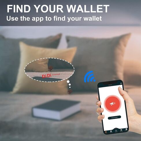 Smart Wallet Bluetooth Wallet Tracker for Men, Credit Card Holder for Men Leather Men's Wallets Cion pocket ID Window(Burgundy) in Kuwait