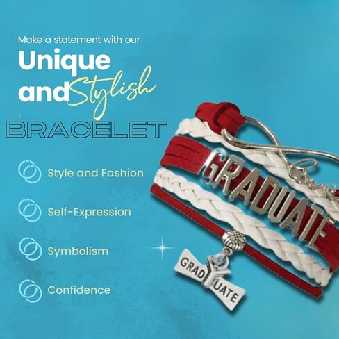 Infinity Collection Graduation Jewelry, Class of 2023 Graduate Bracelet- Perfect Graduation Gift- (10 Colors) in Saudi Arabia